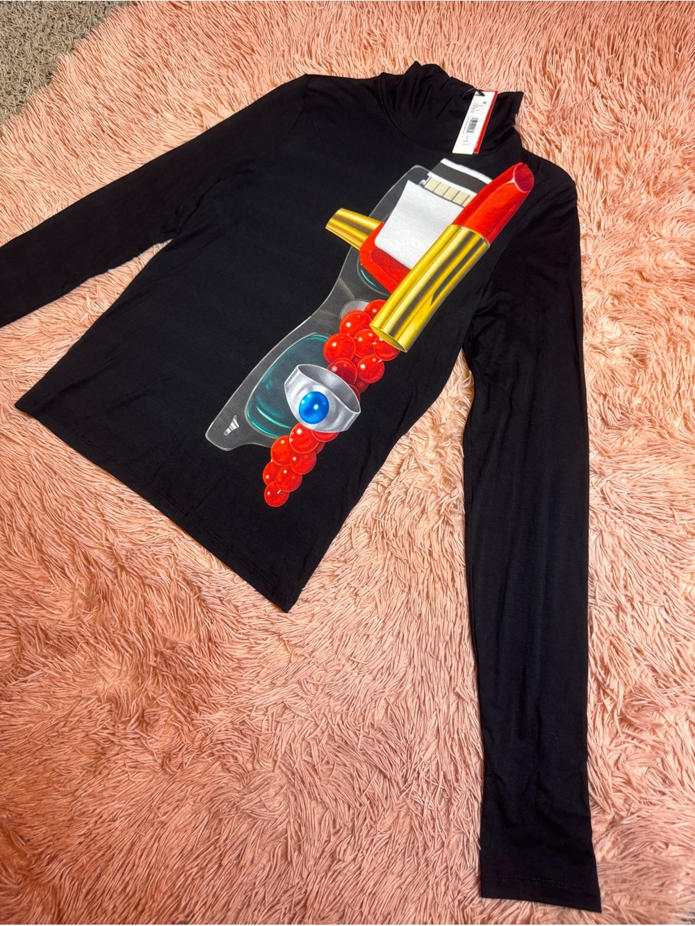 NWT Alice + Olivia X Tom Wesselmann Delaina Long Sleeve Turtleneck Top. Size XL - Picture 12 of 15